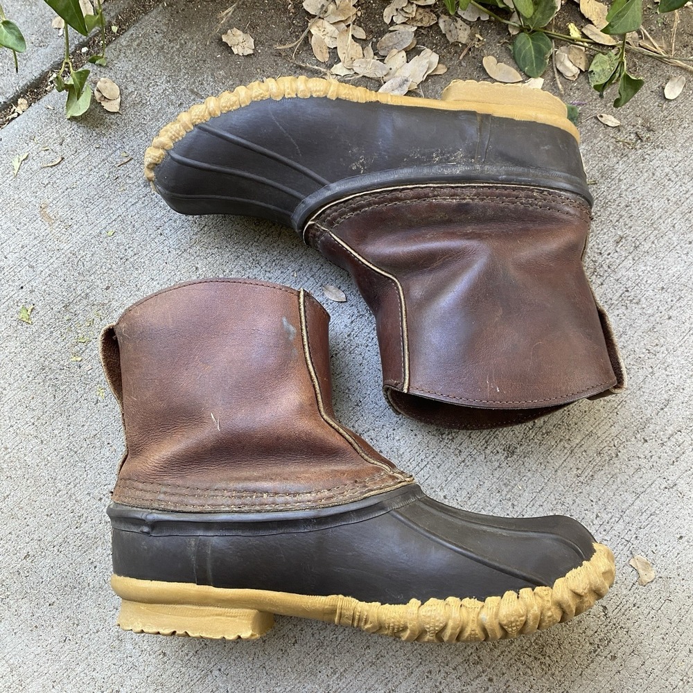 Vintage Schnee's Boots Bozeman Montana Rain Outdoors Pull On Duck Size 10 USA